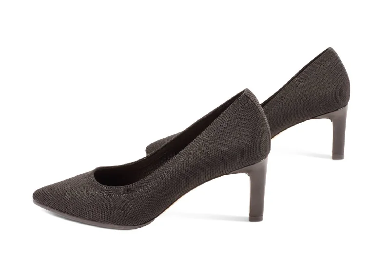 Women's lavender stiletto heel pumps for a delicate styleRocker Heeled Pump In Black Knit