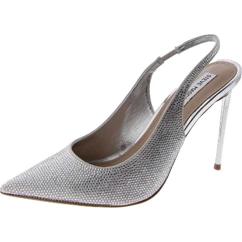 Women's adjustable - strap stiletto heel pumps for a customizable fitMariah Womens Rhinestone Pointed Toe Slingback Heels