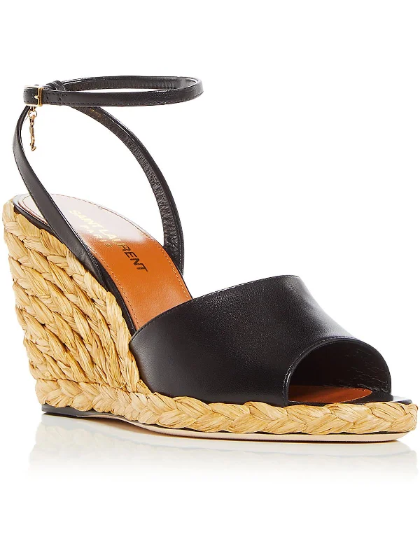 Women's faux suede stiletto heel pumps for a budget - friendly optionWomens Leather Ankle Strap Wedge Heels