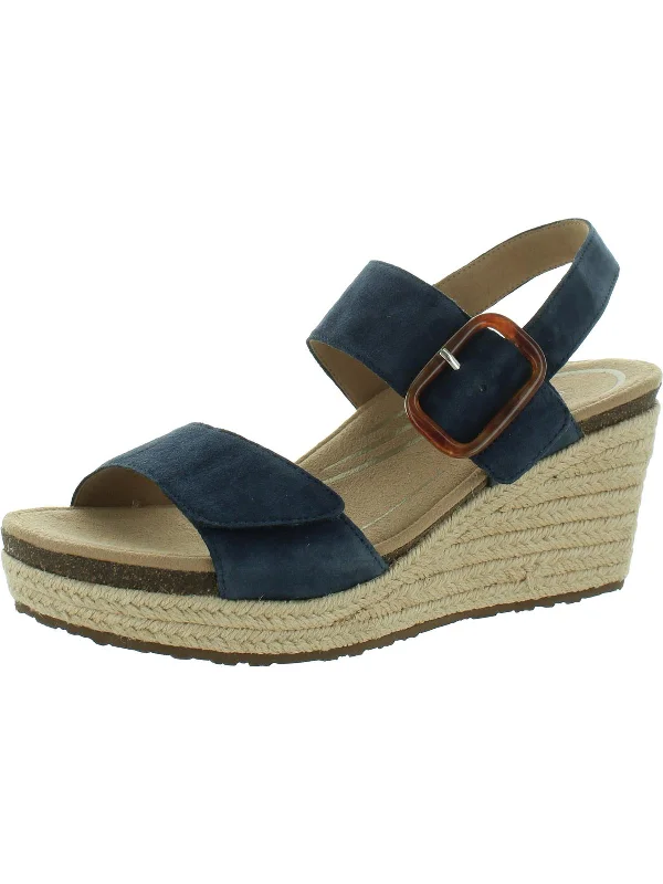 Women's wide - width stiletto heel pumps for a comfortable fitAshley Womens Leather Cushioned Footbed Espadrille Heels