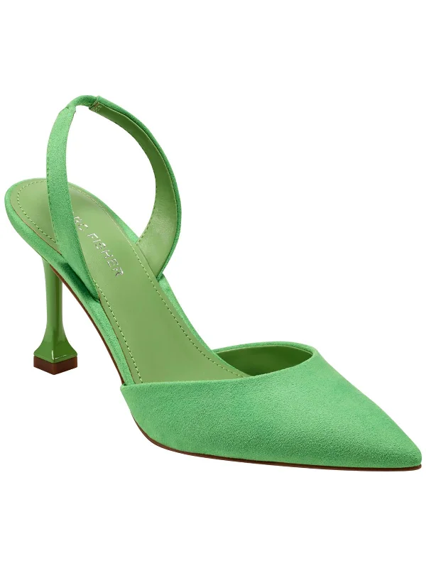 Women's date - night stiletto heel pumps with a sexy silhouetteHadya 2 Womens Faux Leather Pointed Toe Slingback Heels