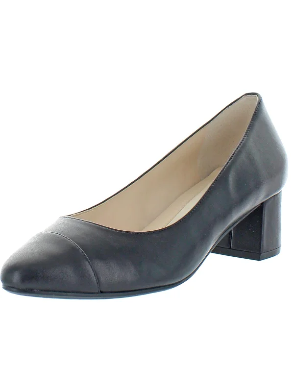Women's microfiber stiletto heel pumps with moisture - wicking propertiesThe Go-To Pump Womens Leather Slip-On Block Heels