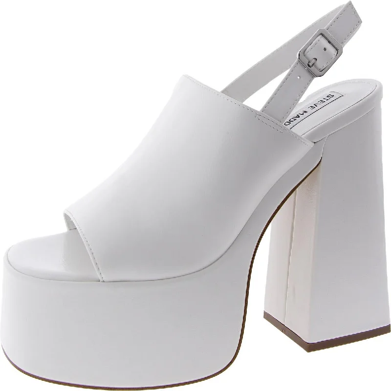 Women's snakeskin - embossed stiletto heel pumps for a bold statementGadget Womens Faux Leather Open Toe Platform Heels