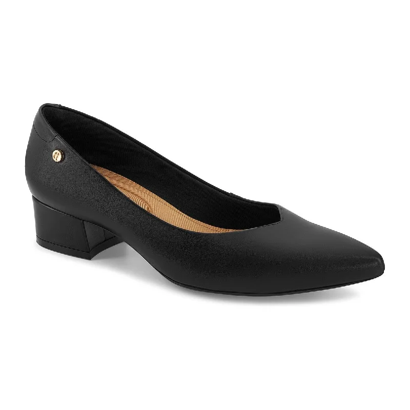 Women's metallic leather stiletto heel pumps with a reflective surfaceAndrea Low Heel Pumps