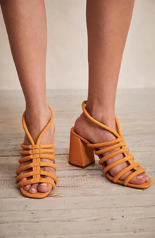 Women's water - resistant stiletto heel pumps for unexpected situationsColette Cinched Heels In Hot Orange