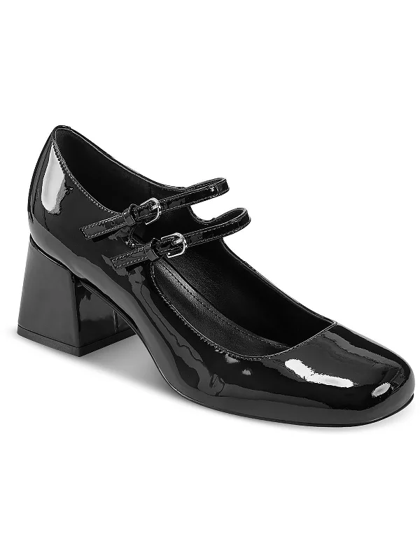 Women's studded stiletto heel pumps for an edgy lookNillie Womens Patent Adjustable Mary Jane Heels