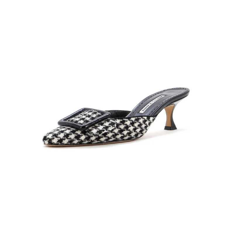 Women's cork - sole stiletto heel pumps for a natural touchWomen's Maysalebi Heeled Mules Printed Cotton 70