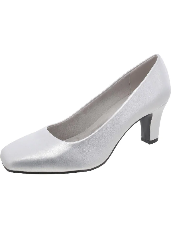 Women's satin - lined stiletto heel pumps for extra comfortWomens Faux Leather Square Toe Pumps