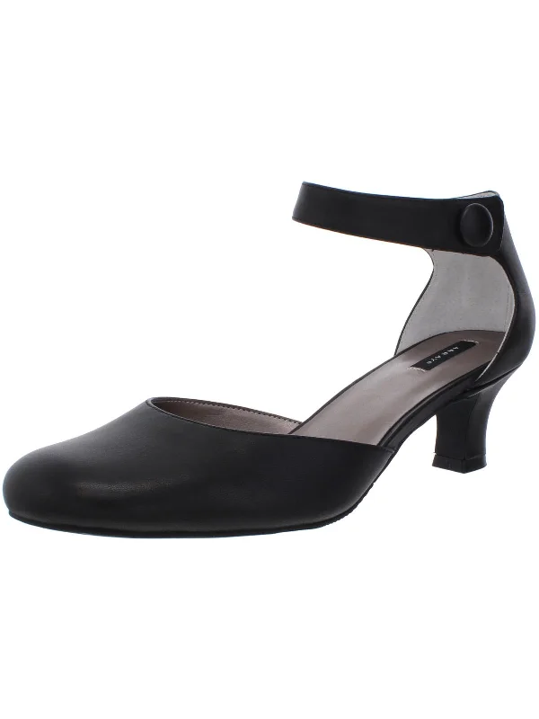Women's office - appropriate stiletto heel pumps with a low - heel optionCharlie Womens Leather Ankle Strap Pumps