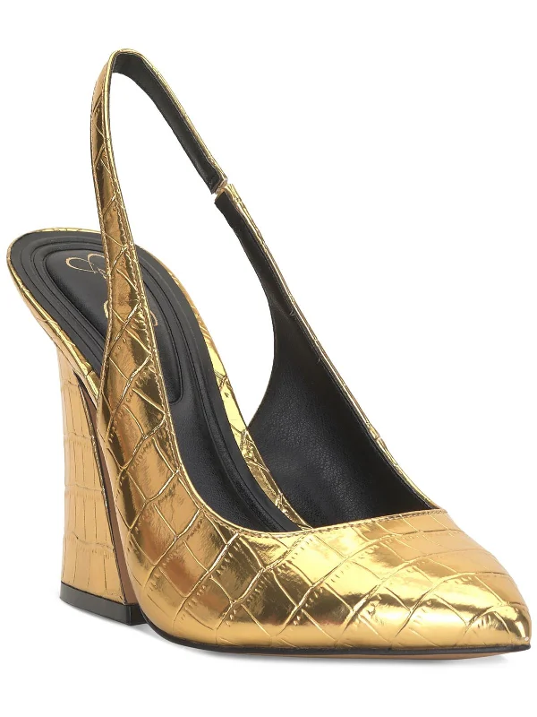 Women's ruffled stiletto heel pumps for a romantic styleWomens Slingback Heels