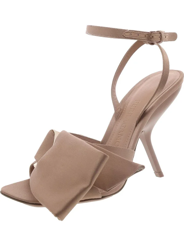 Women's holiday party stiletto heel pumps with a festive touchWomens Ankle Strap Kitten Heel