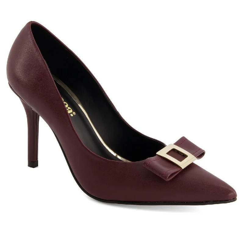 Women's platform stiletto heel pumps with a chunky soleAndrea Fashion Bow Stiletto Pumps