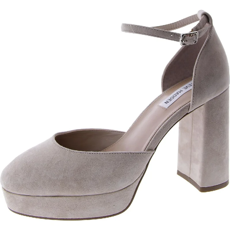 Women's business meeting stiletto heel pumps with a professional lookTruth Womens Suede Ankle Strap Platform Heels