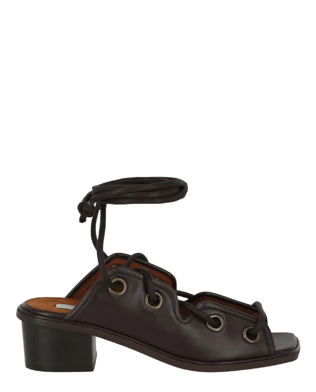 Women's burgundy stiletto heel pumps for a sophisticated appearanceMaia Lace-Up Sandals