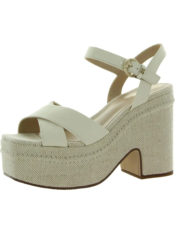 Women's pointed - toe slingback stiletto heel pumps in a peep - toe designTrianna Womens Strappy Slingback Platform Heels