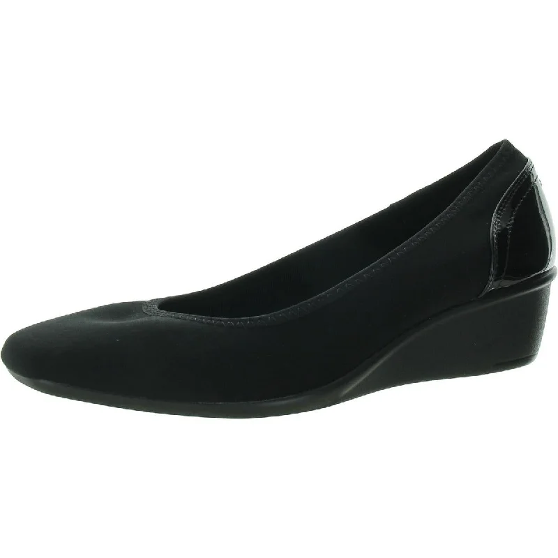 Women's pointed - toe slingback stiletto heel pumps in a peep - toe designMALANI Womens Patent heel Round toe Wedge Heels