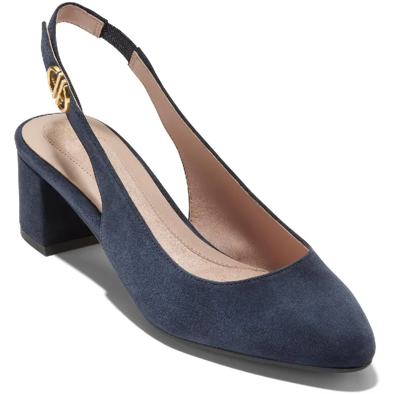 Women's peach stiletto heel pumps for a soft and feminine appealGo-to Womens Suede Slingback Pumps
