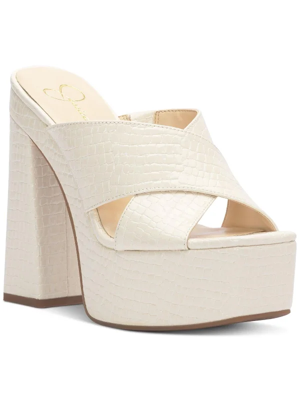 Women's wide - width stiletto heel pumps for a comfortable fitBasima Womens Faux Leather Platform Heels