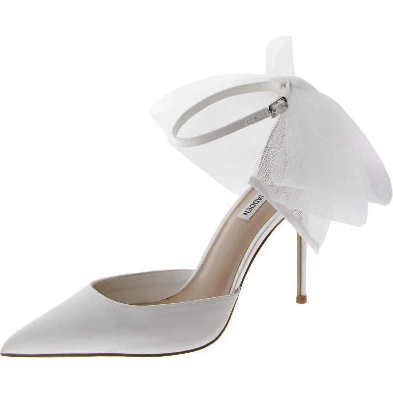 Women's peach stiletto heel pumps for a soft and feminine appealValenteen Womens Satin Pointed Toe Pumps