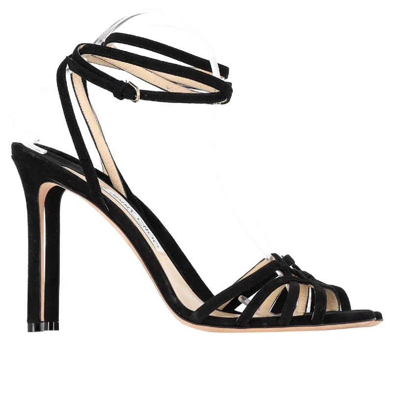Women's satin - lined stiletto heel pumps for extra comfortJimmy Choo Mimi Sandals in Black Suede