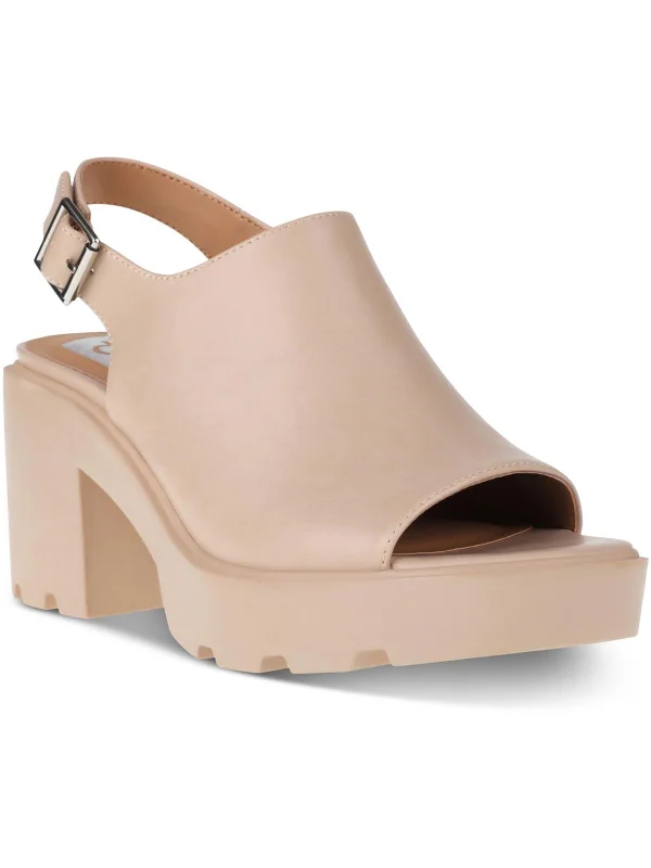 Women's water - resistant stiletto heel pumps for unexpected situationsLuggy Womens Peep Toe Square Slingback Heels