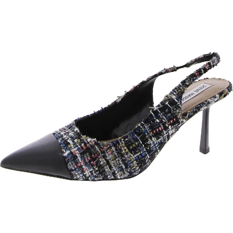 Women's wide - width stiletto heel pumps for a comfortable fitKling Womens Leather Pointed Toe Slingback Heels