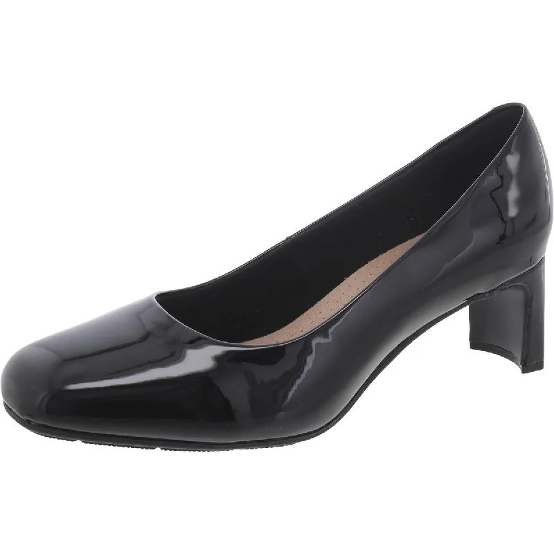 Women's office - appropriate stiletto heel pumps with a low - heel optionKYNDALL IRIS Womens Patent Leather Square Toe Pumps