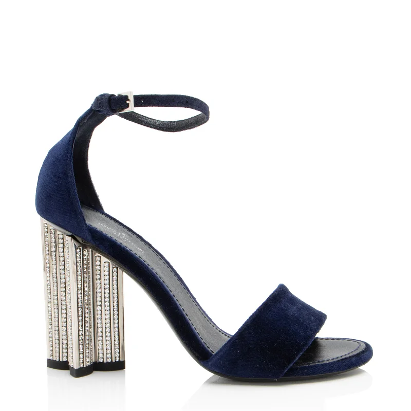 Women's party stiletto heel pumps with a glittery finishLouis Vuitton Velvet Crystal Silhouette Sandals