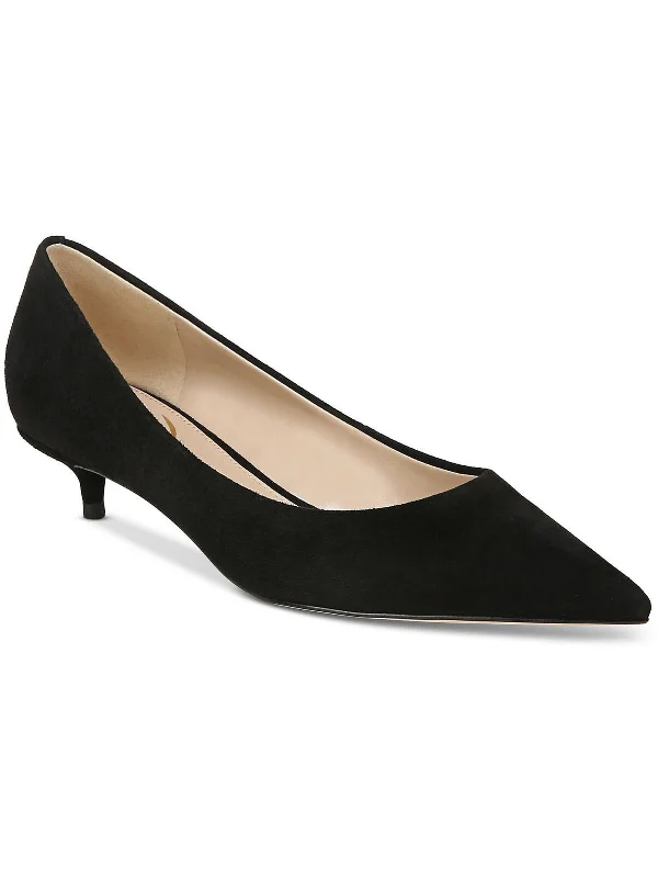 Women's ankle - strap stiletto heel pumps with a cut - out detailWomens Faux Leather Slip-On Kitten Heels