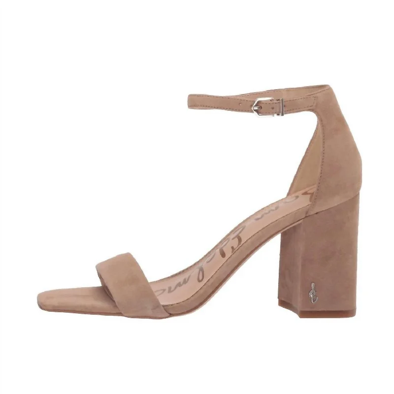 Women's velvet - covered stiletto heel pumps for a luxurious lookDaniella Heels In Oatmeal Suede