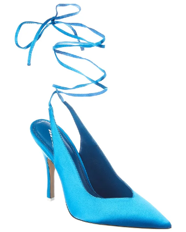 Women's cork - sole stiletto heel pumps for a natural touchThe Attico Venus Satin Slingback Pump