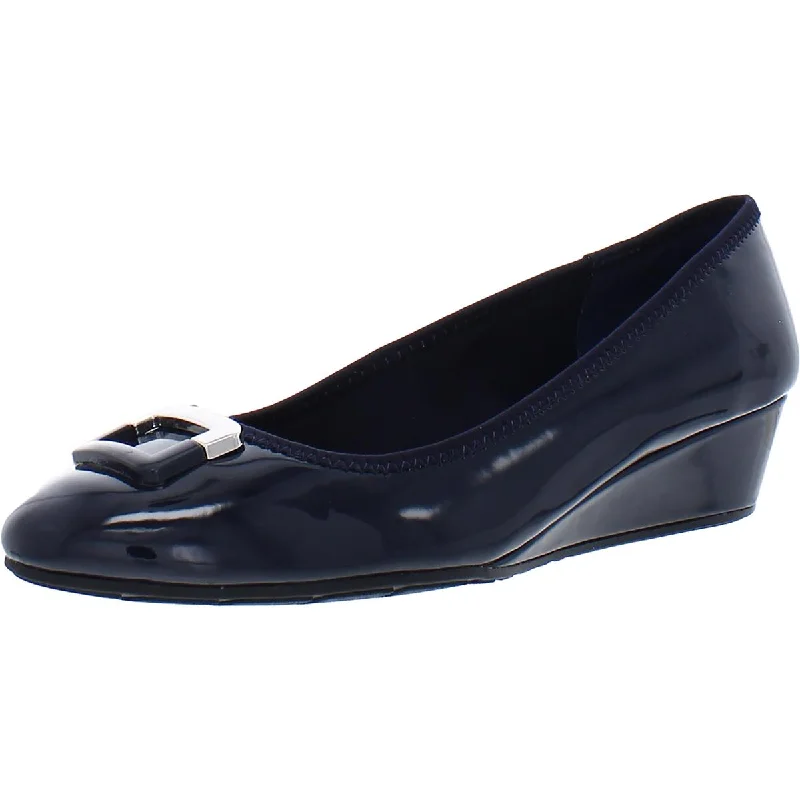 Women's royal blue stiletto heel pumps for a formal eventTad 3 Womens Patent Round Toe Wedge Heels
