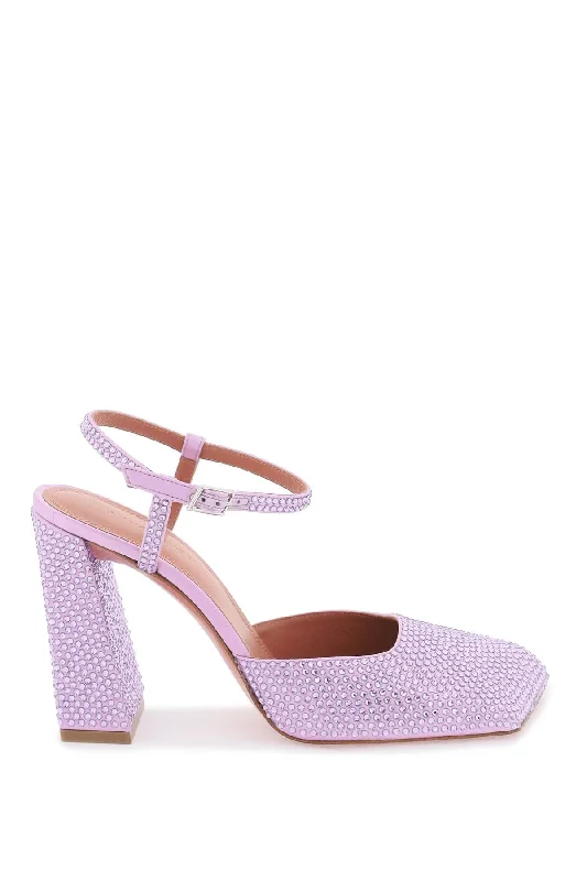 Women's adjustable - strap stiletto heel pumps for a customizable fitAmina Muaddi Charlotte Pumps With Crystals