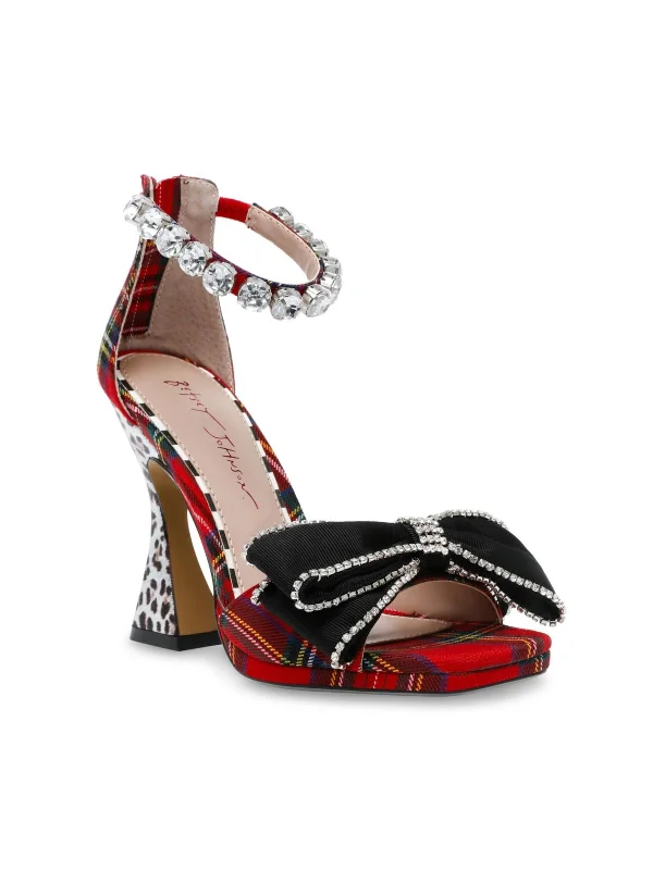 Women's hot pink stiletto heel pumps for a fun night outGuliana Womens Rhinestone Open Toe Pumps