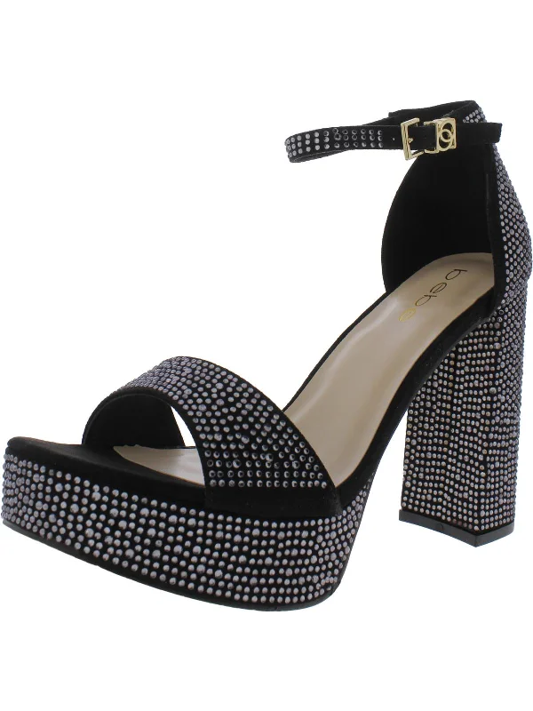 Women's date - night stiletto heel pumps with a sexy silhouetteShayla Womens Ankle Strap Round Toe Platform Heels
