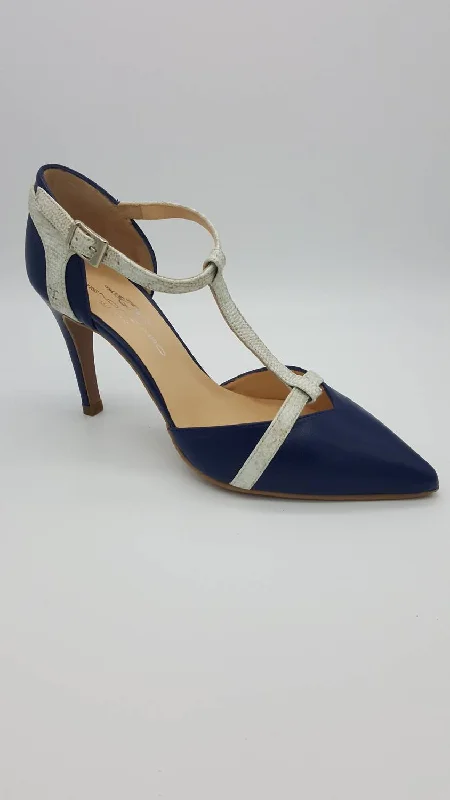 Women's ankle - strap stiletto heel pumps with a cut - out detailDian Heels In Marine