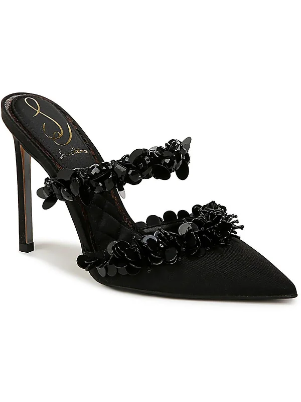 Women's strappy open - toe stiletto heel pumps with rhinestonesAthena Womens Slip On Pointed Toe Pumps