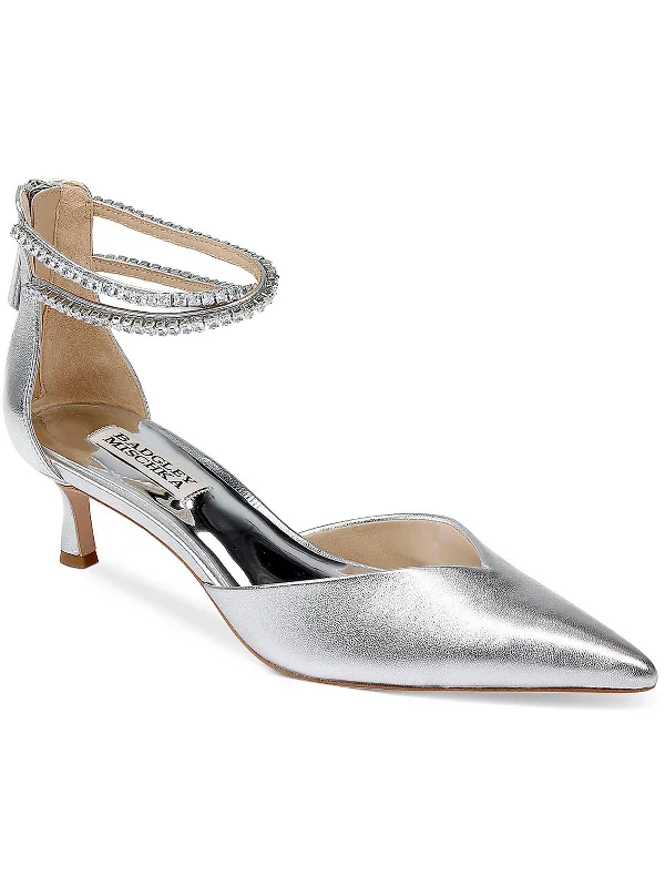Women's satin - lined stiletto heel pumps for extra comfortLilibeth Womens Pumps Kitten Heel Ankle Strap