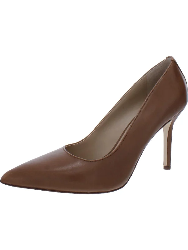 Women's prom stiletto heel pumps in a shimmery fabricLindella II Womens Leather Slip-On Pumps