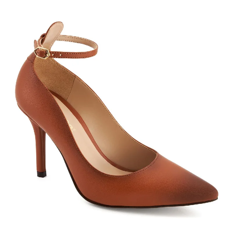 Women's pointed - toe slingback stiletto heel pumps in a peep - toe designAndrea Heels with Ankle Strap