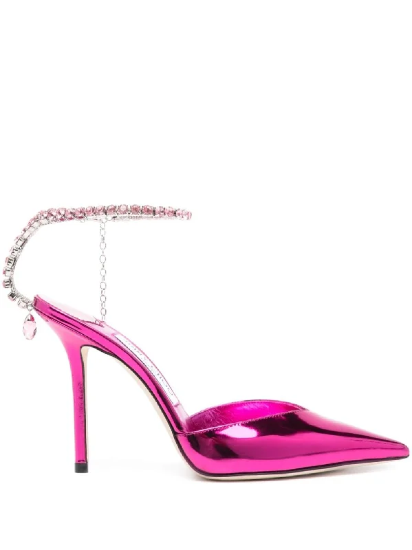 Women's lace - trimmed stiletto heel pumps with a scalloped edgeJimmy Choo Women's With Heel pink