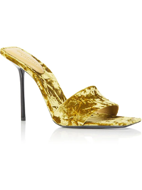 Women's genuine leather stiletto heel pumps with a soft finishVelluto Mastrop Womens Stiletto Square Toe Pumps
