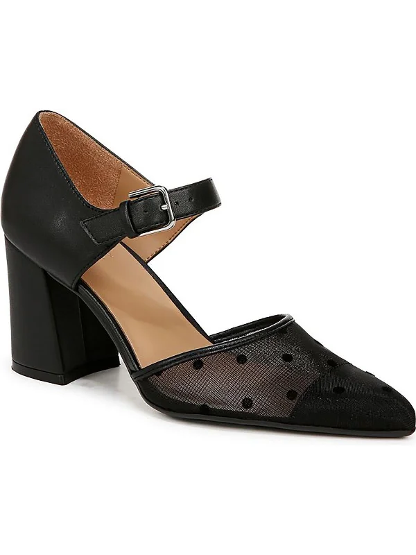 Women's faux suede stiletto heel pumps for a budget - friendly optionPixie 2 Womens Mesh Polka Dot Block Heels