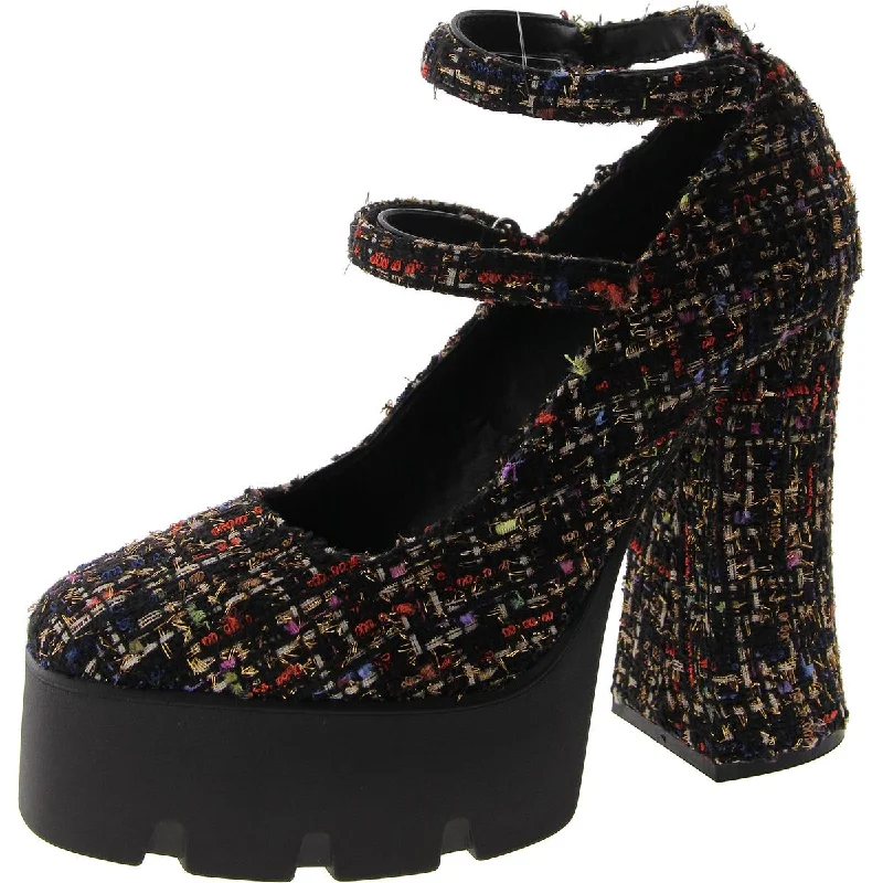 Women's party stiletto heel pumps with a glittery finishHaruko Womens Platform Heels