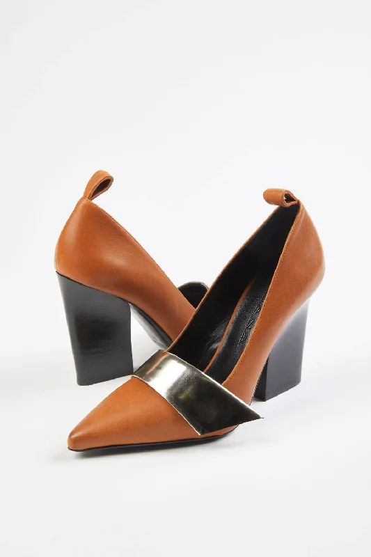 Women's office - appropriate stiletto heel pumps with a low - heel optionNine 2 Fiver High Heel In Tan