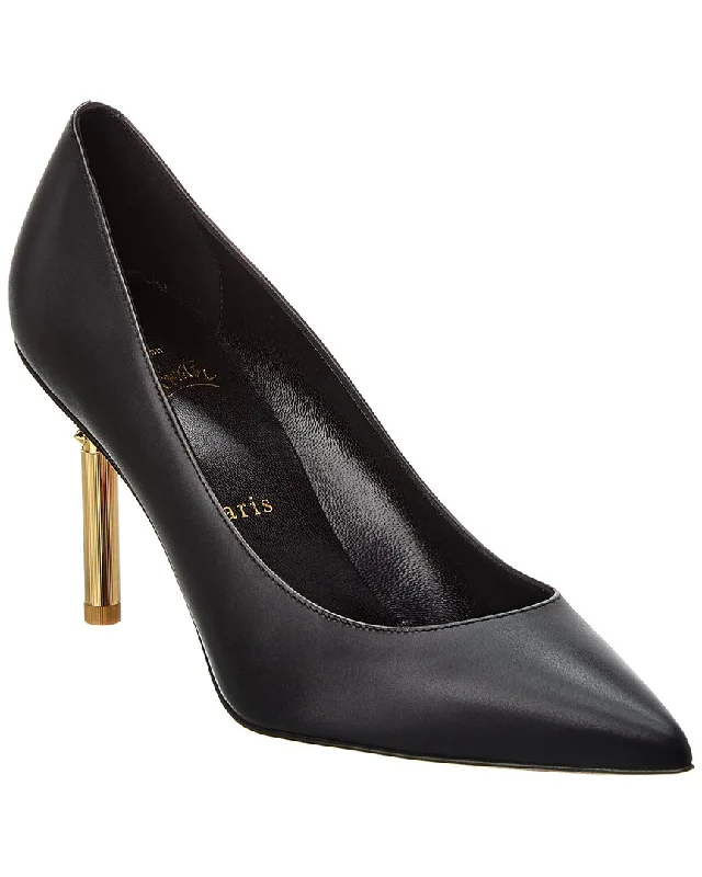 Women's strappy open - toe stiletto heel pumps with rhinestonesChristian Louboutin Masca 85 Leather Pump