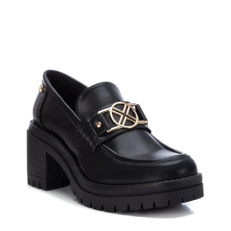 Women's genuine leather stiletto heel pumps with a soft finishWomen's Heeled Moccasins By XTI