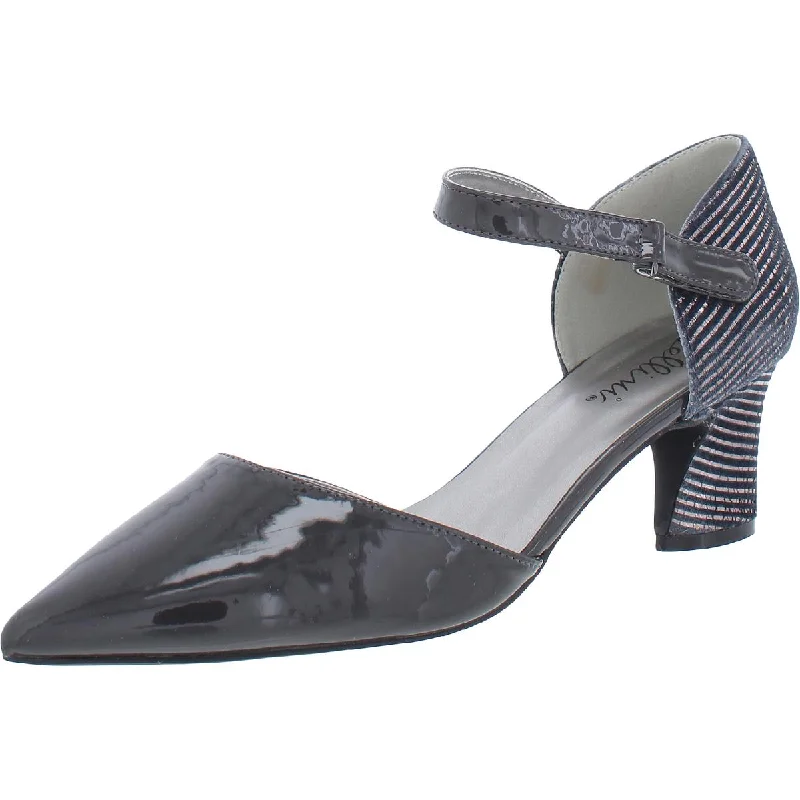 Women's genuine leather stiletto heel pumps with a soft finishLite Womens Patent Metallic Dress Heels
