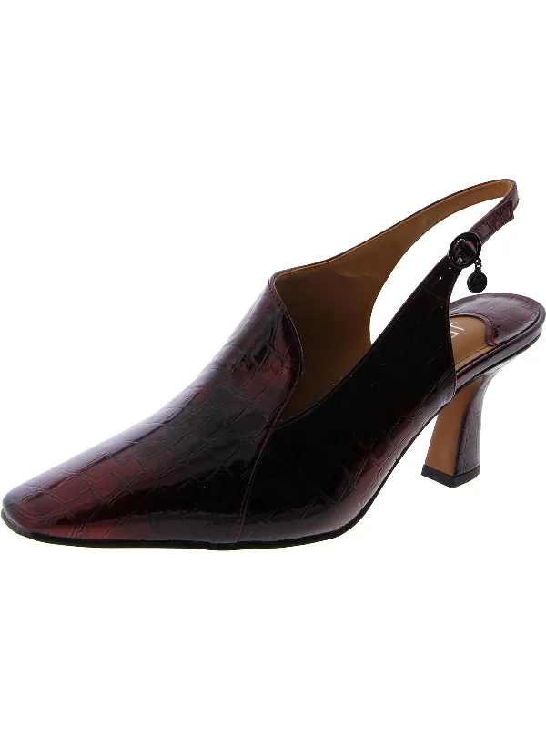 Women's mesh - paneled stiletto heel pumps for breathabilityPrissy Womens Patent Square Toe Slingback Heels