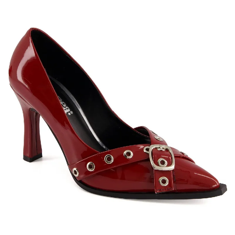 Women's ankle - strap stiletto heel pumps with a cut - out detailAndrea Stilettos With Double Strap Ornament